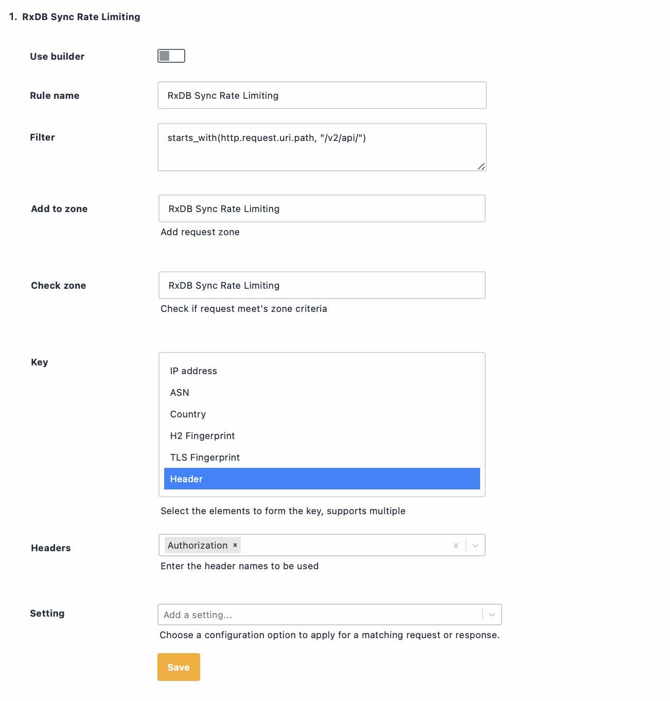 rate limit rule